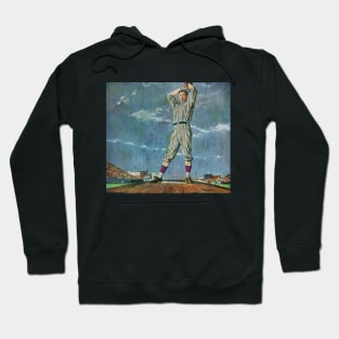 Vintage Sports Baseball, Pitcher on the Pitching Mound Hoodie